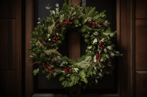 A Rustic Holiday Wreath Made From Southern Greenery For Door