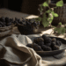 A Rustic Welcoming Table Setting With Blackberries And A Small Basket Only